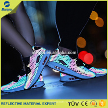 Material reflexivo de malha visivel alta para sapatos